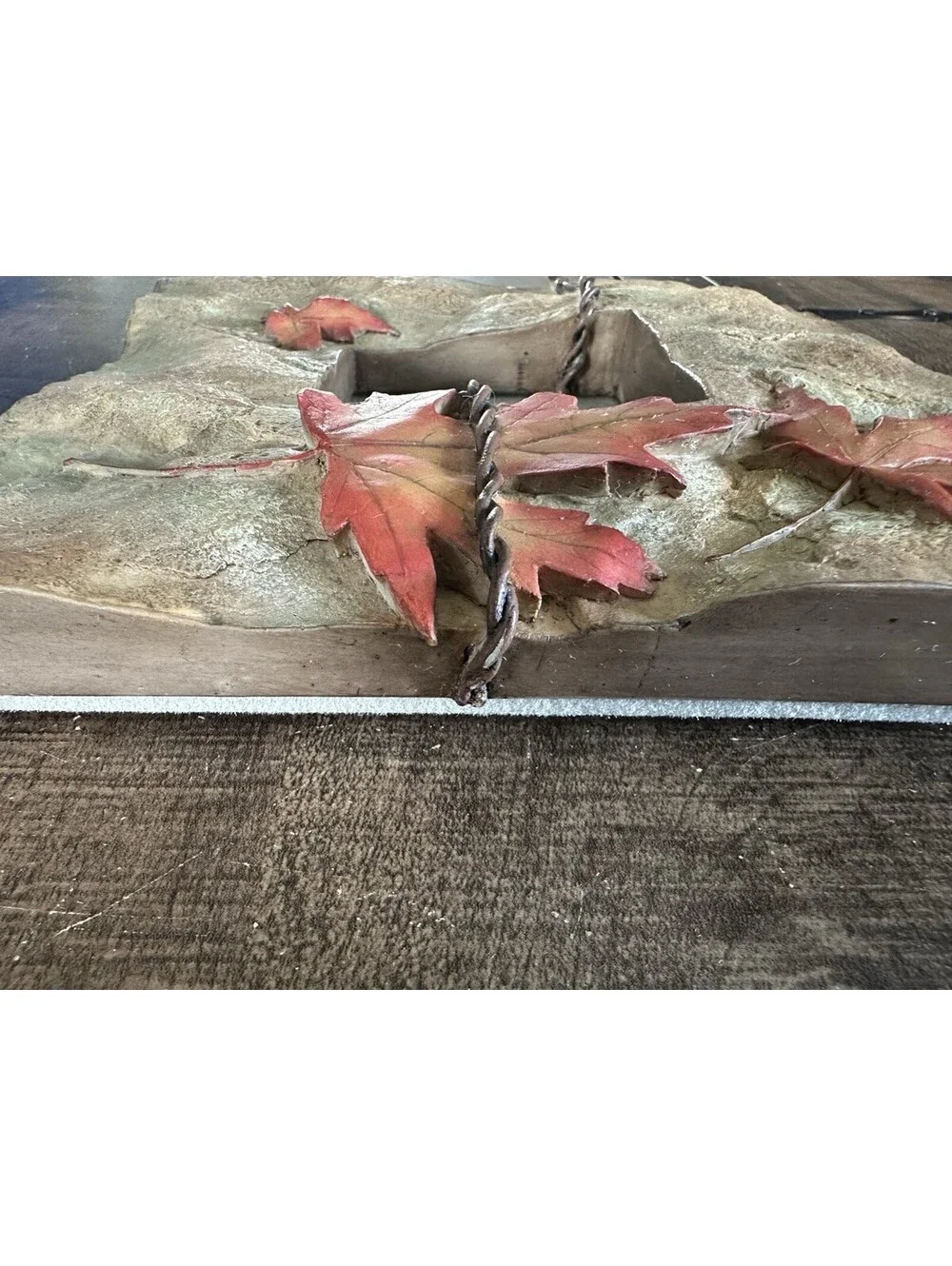 Vintage 1996 Frame-ology Rose Maple Fall Leaf 3x3 Photo Frame United Design